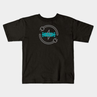 e-skate teal board Kids T-Shirt